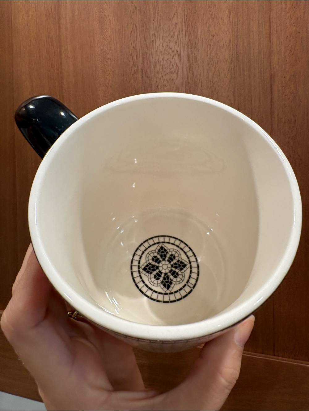 Anthropologie Tiled Margot Monogram Coffee Tea Mug Letter O Black Ivory White - Picture 4 of 6